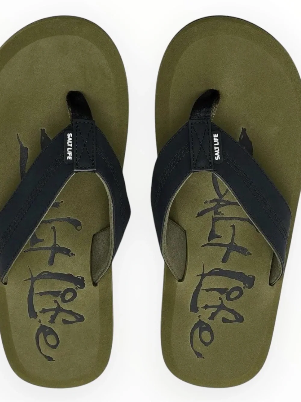 Salt Life Skiff Men’s Flip Flop Sandals Olive Black Size 9 NWT Beach